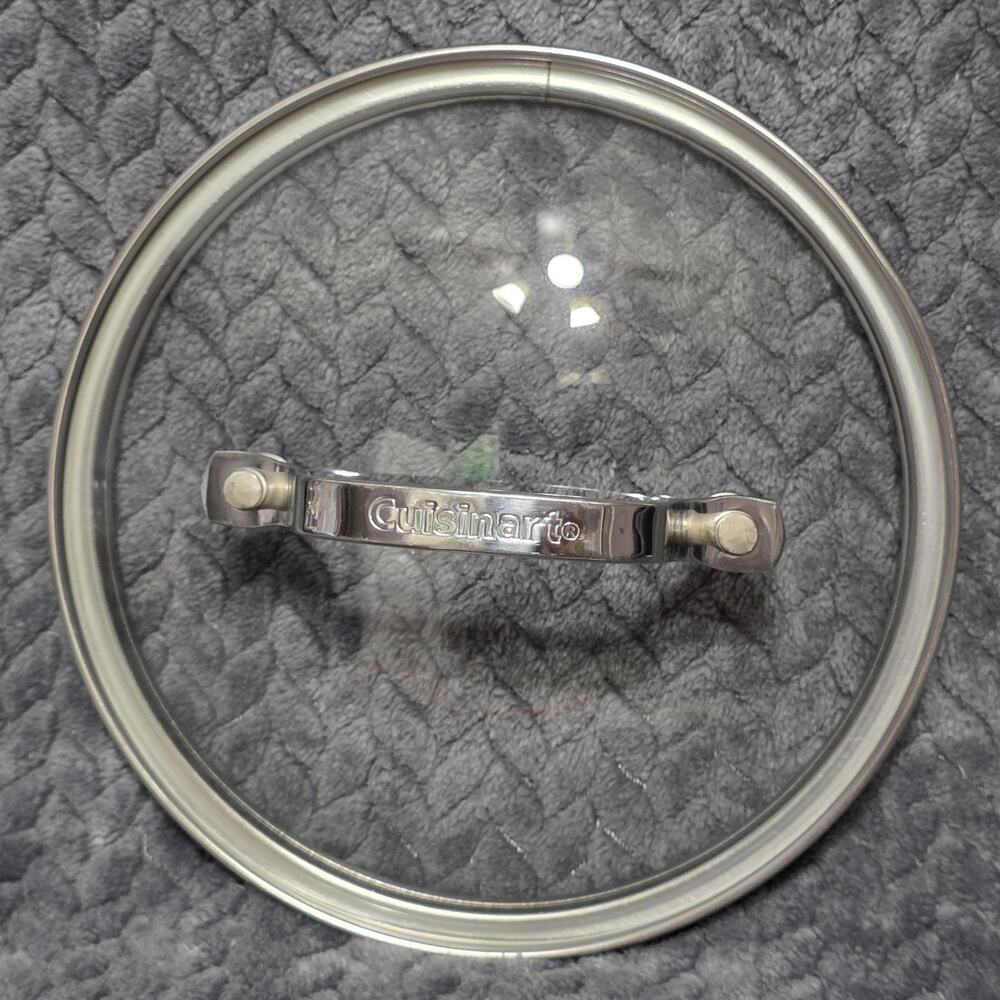 Cuisinart 6" Glass Lid Replacement Saucepan Pot Cover Stainless Rim Cookware Lid